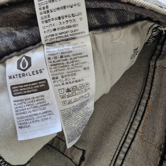 Levi Strauss Men's 505 Regular Jeans Light Gray Straight Leg Eco Ease 36x29 - Picture 8 of 9